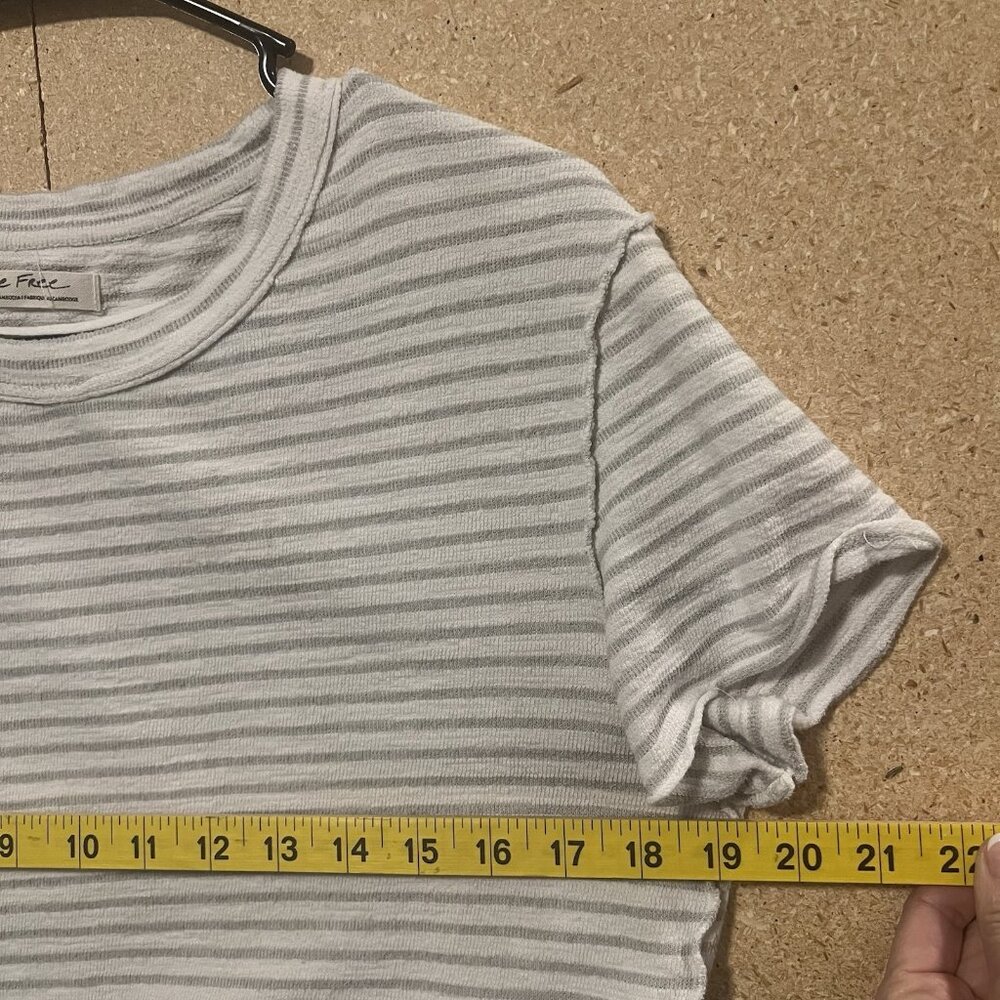 FREE PEOPLE We The Free Top Cropped Size Medium Sabrina Striped Terry Casual - Picture 6 of 10